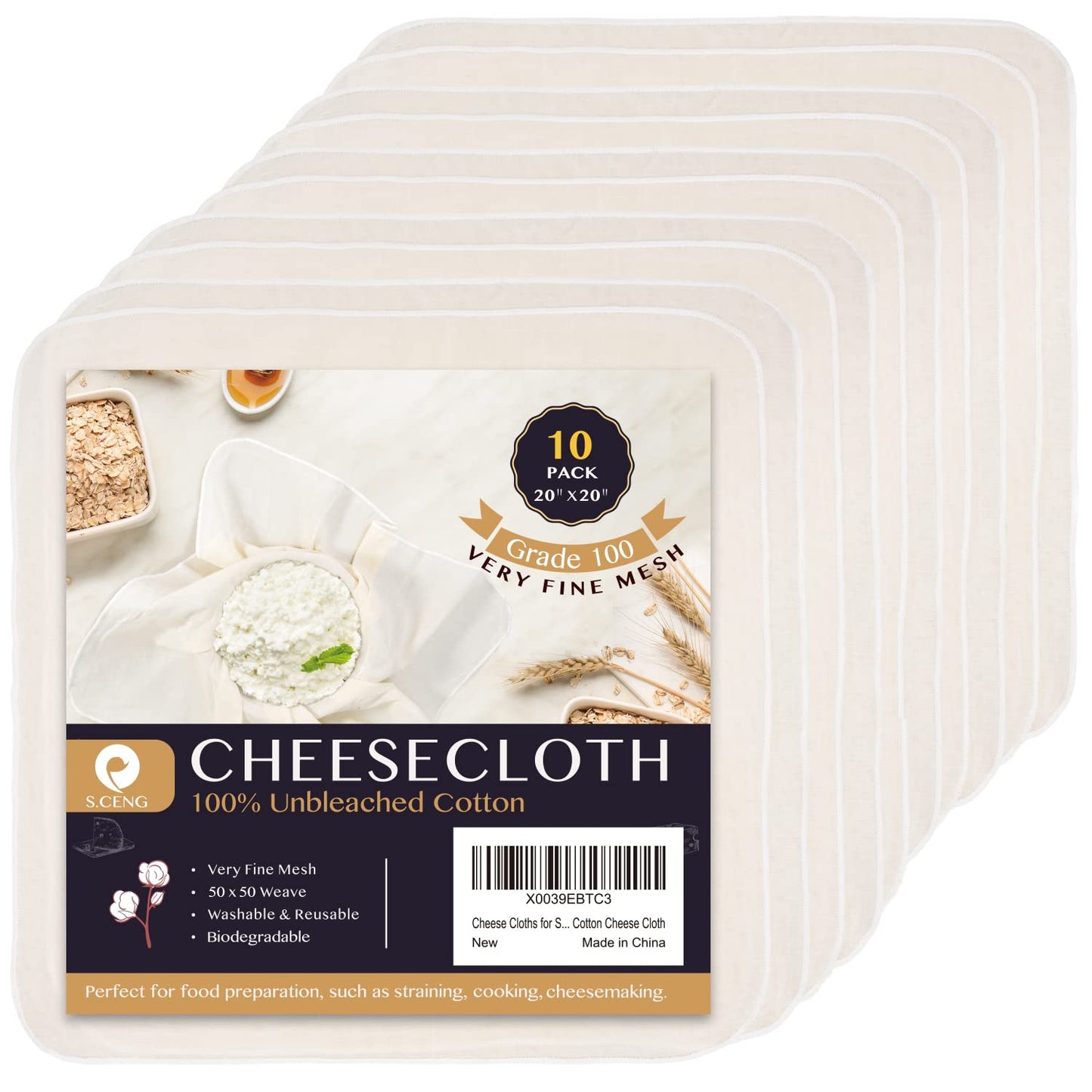 Lemon Tek - Ultra-Fine Cheesecloth for Straining Mushroom Powder