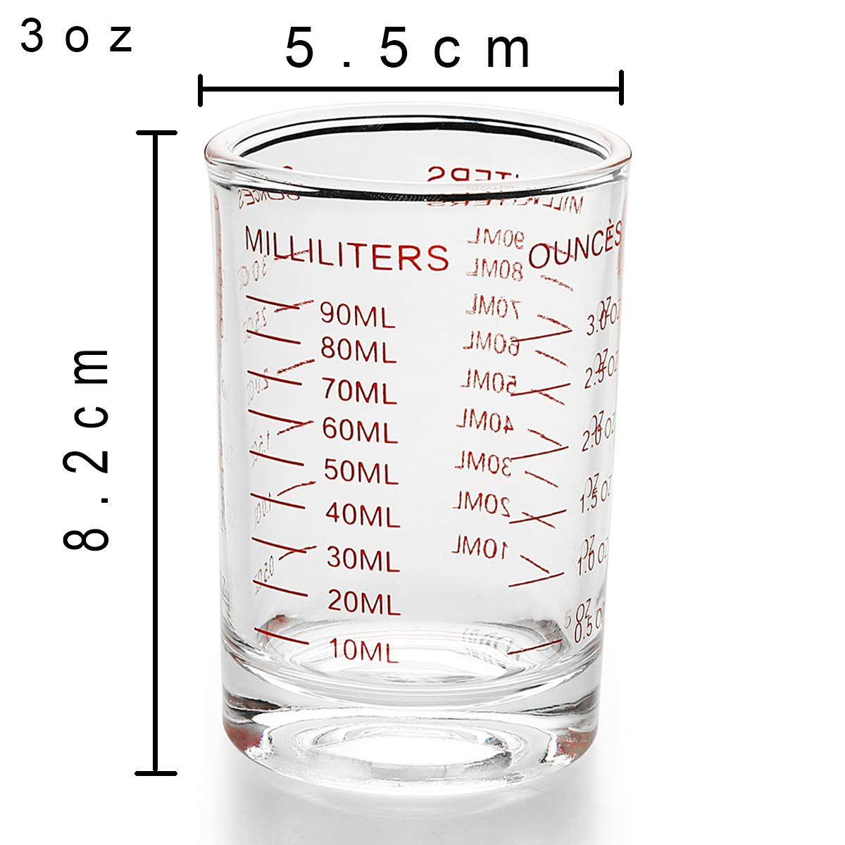 Lemon Tek Measuring Shot Glass Set (3 Ounce, 90mL) – 2 Pack