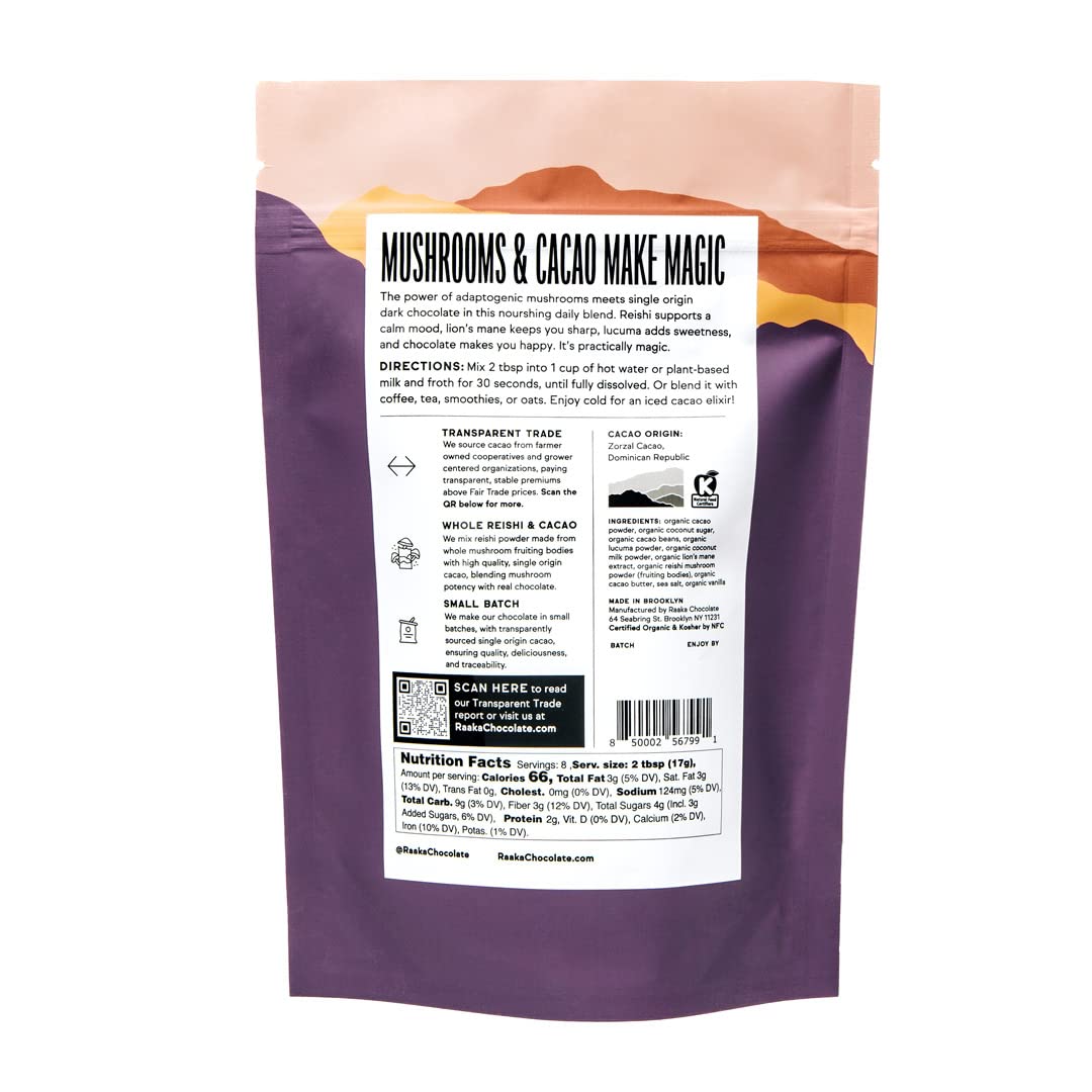 Raaka Cocoa Magic Mushroom Hot Chocolate - 5 oz. Bag (8 Servings)