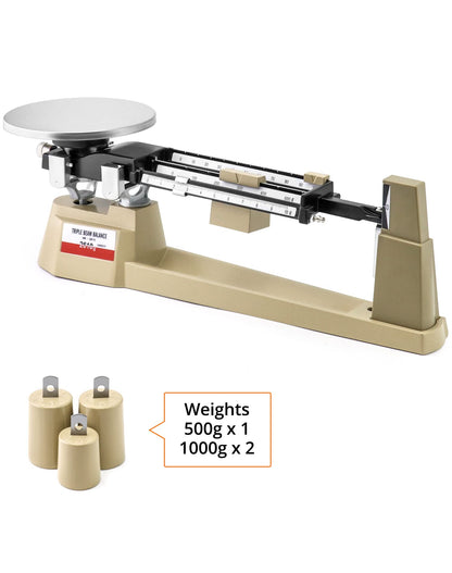 QWORK Triple Beam Balance Scale for Mycology - 2610g Capacity, 0.1g Precision