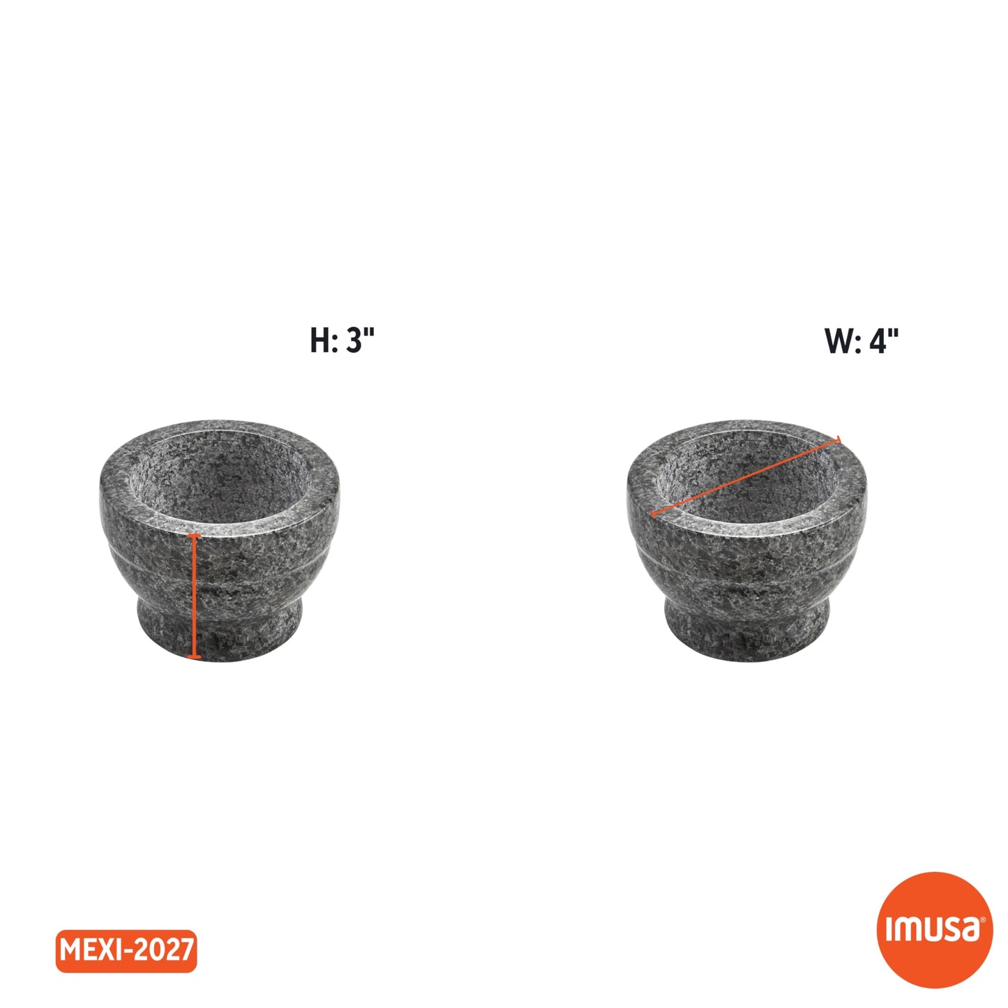 Compact Granite Mortar and Pestle - 3.75” - Polished Finish for Mushroom Powder Preparation