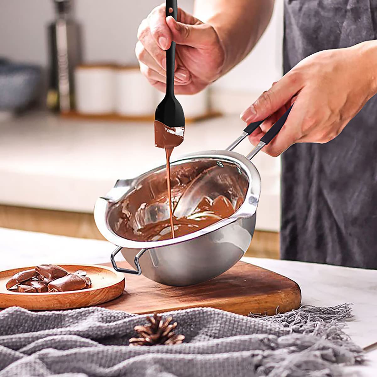 Double Boiler Pot for Crafting Mushroom-Infused Chocolate