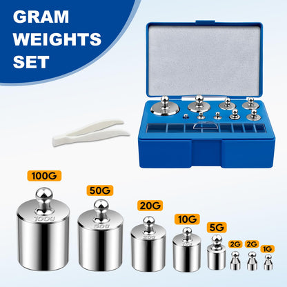 Calibration Weight Kit for Digital Scales - 10mg to 100g