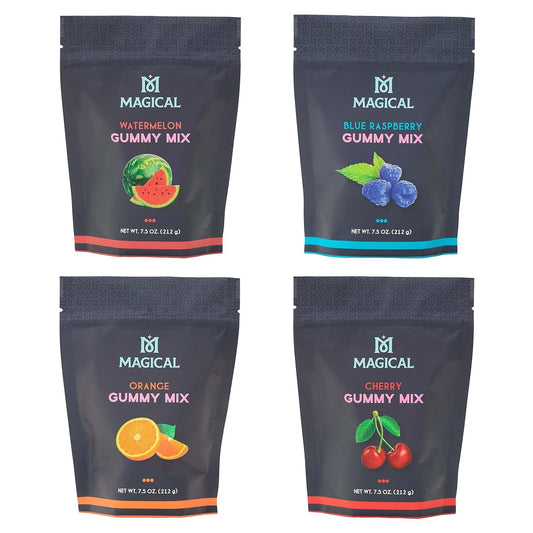 Magical Butter Gummy Mix - Easy & Mess-Free, Precise Formulation, 4-Pack (Cherry, Watermelon, Blue Raspberry, Orange)