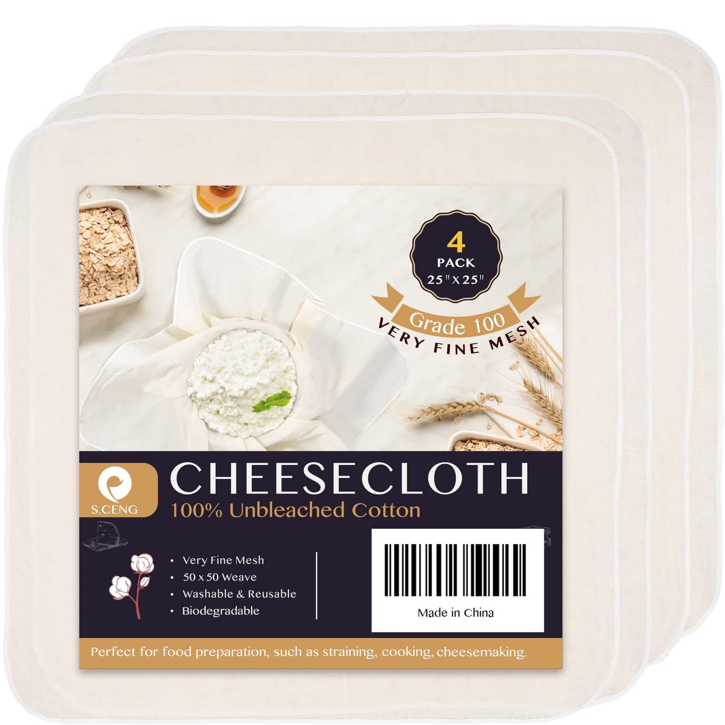 Lemon Tek - Ultra-Fine Cheesecloth for Straining Mushroom Powder