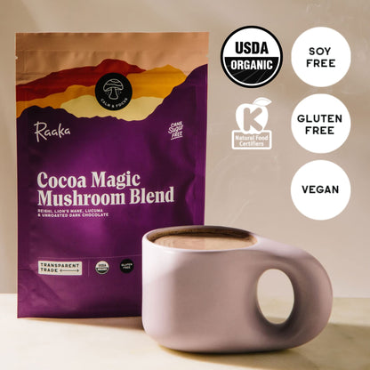 Raaka Cocoa Magic Mushroom Hot Chocolate - 5 oz. Bag (8 Servings)