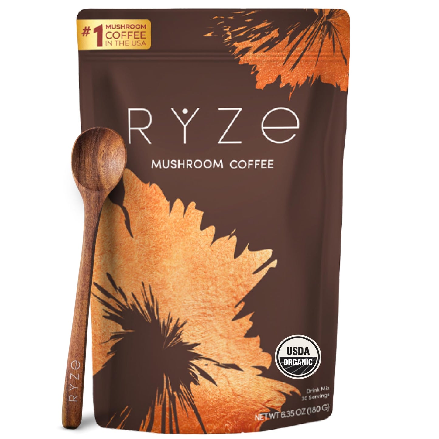 RYZE Mushroom Coffee - 6 Adaptogenic Mushrooms - 30 Servings