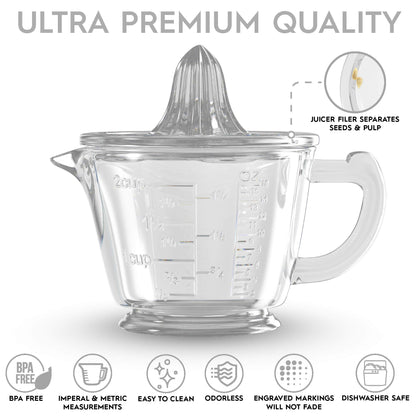 Lemon Tek Glass Measuring Cup with Built-In Juicer