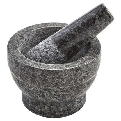 Compact Granite Mortar and Pestle - 3.75” - Polished Finish for Mushroom Powder Preparation